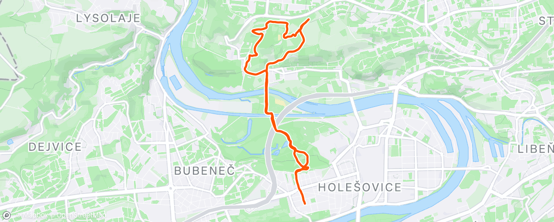 Map of the activity, Afternoon Run