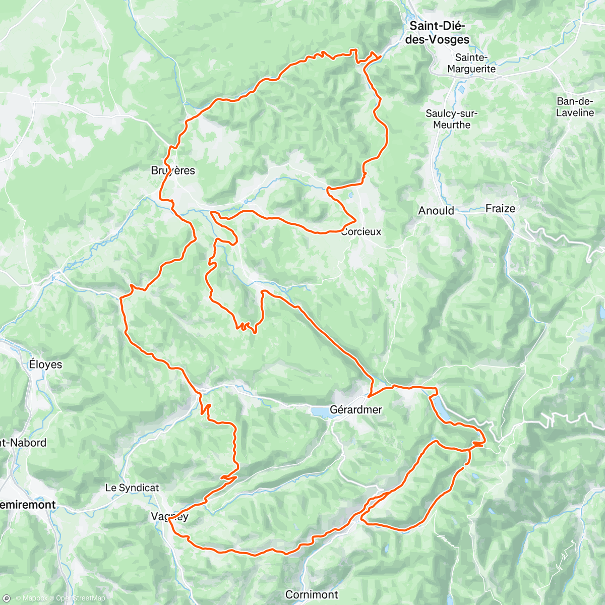 Map of the activity, GF Vosges. 26th in the old man category