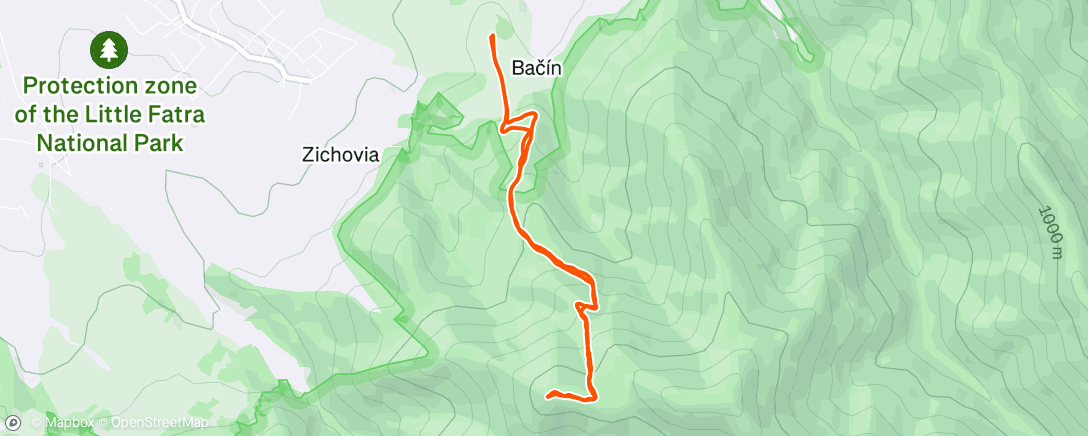 Map of the activity, Afternoon Hike