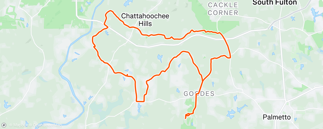 Map of the activity, Serenbe Dirty Sheets ride via park