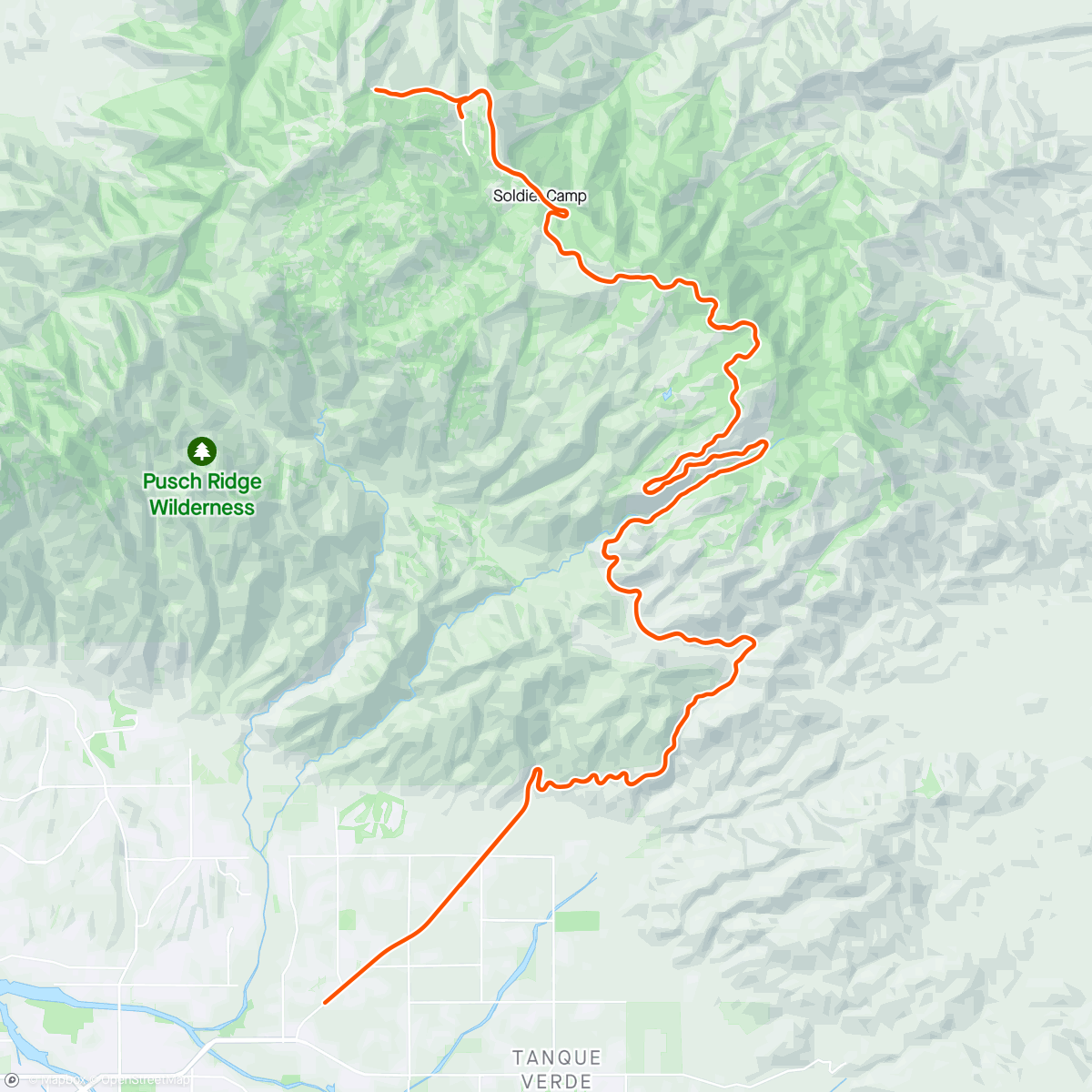Map of the activity, Mt Lemmon