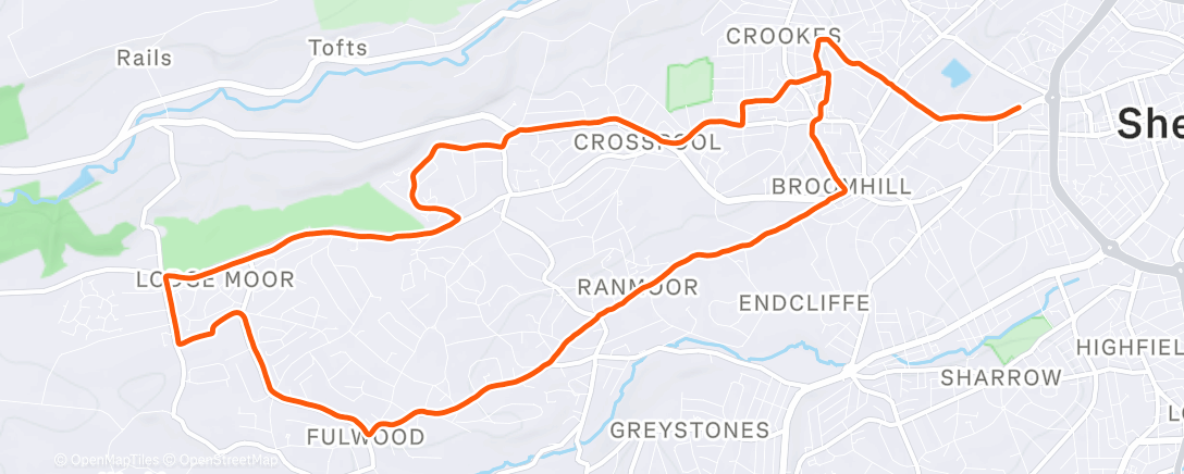 Map of the activity, Afternoon Trail Run