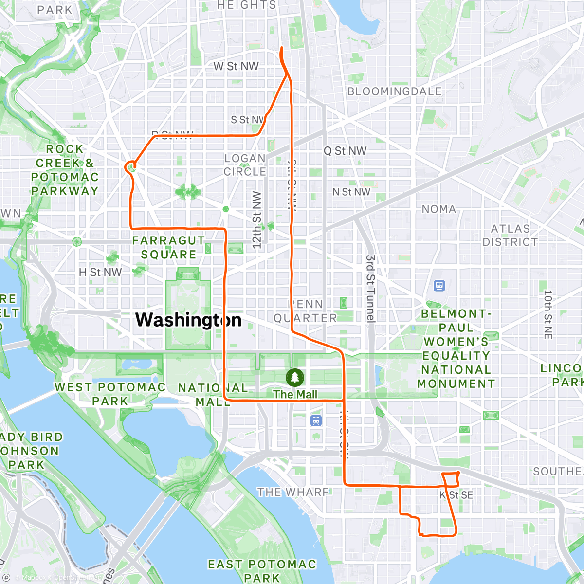 Map of the activity, DCBP May 2025 Ride