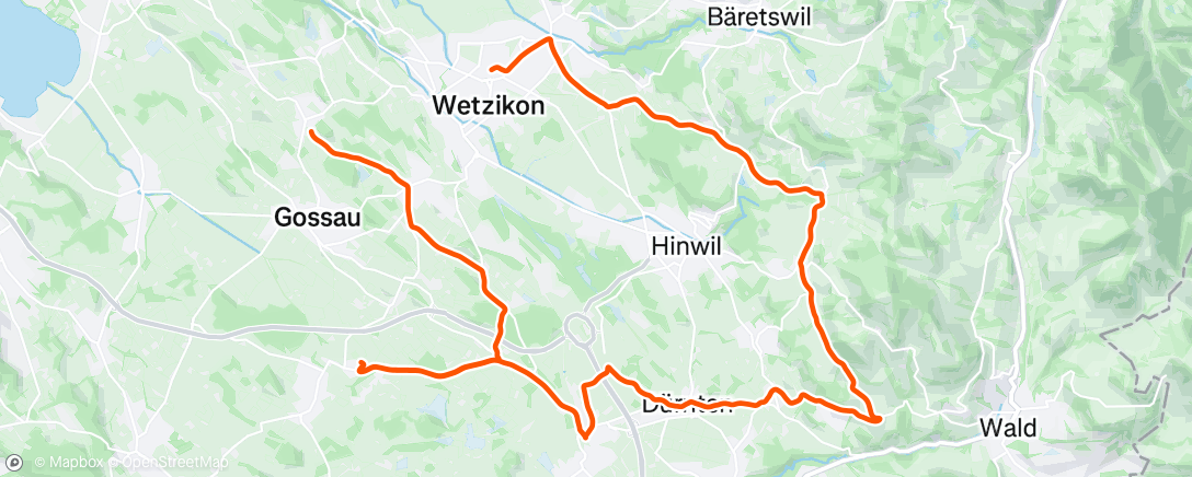 Map of the activity, Lunch Ride