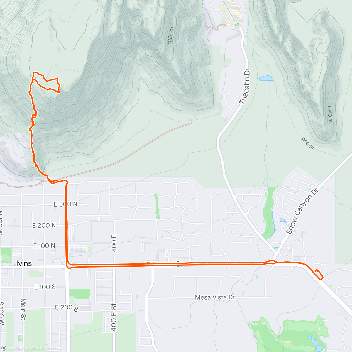 Map of the activity, Red Mountain