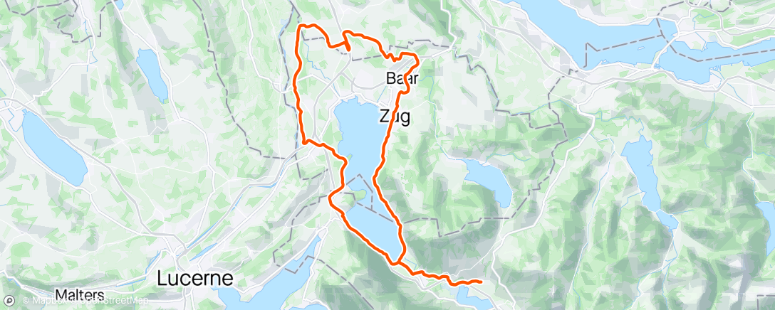 Map of the activity, Zugersee +