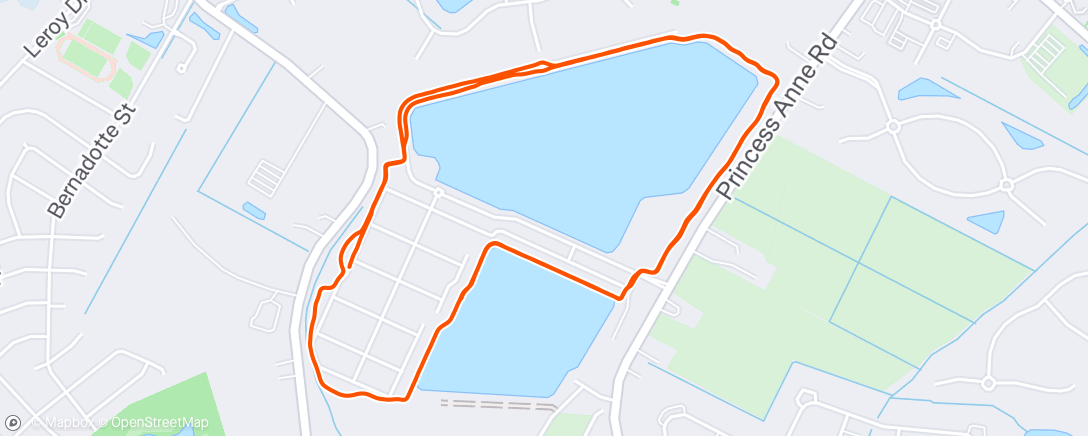 Map of the activity, Afternoon Run