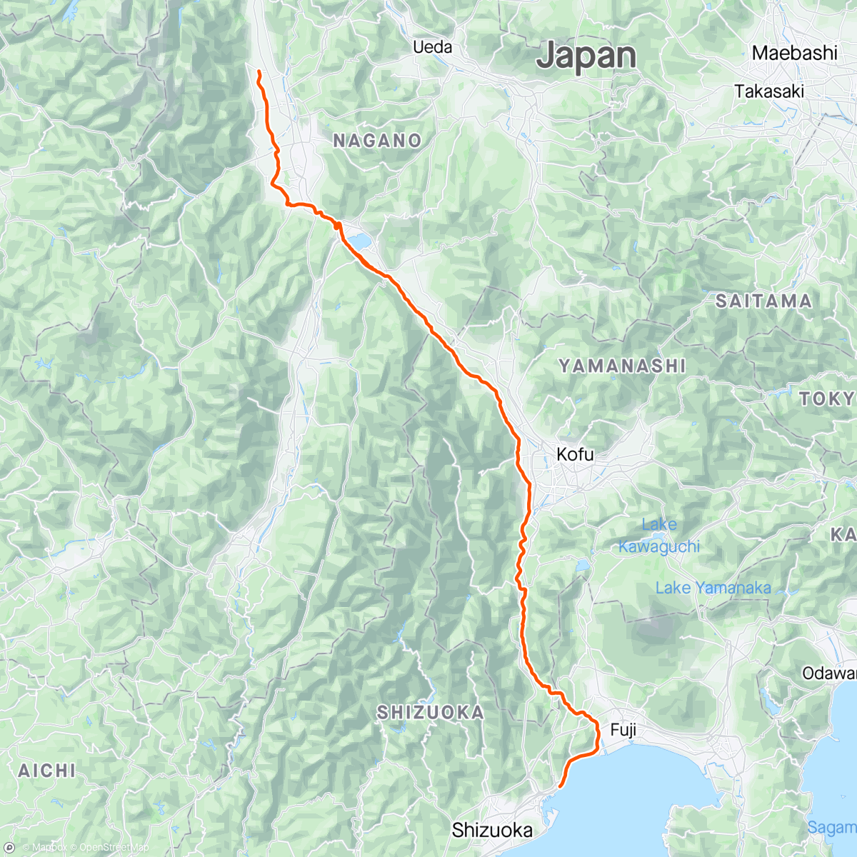 Map of the activity, BRM420神奈川400km興津