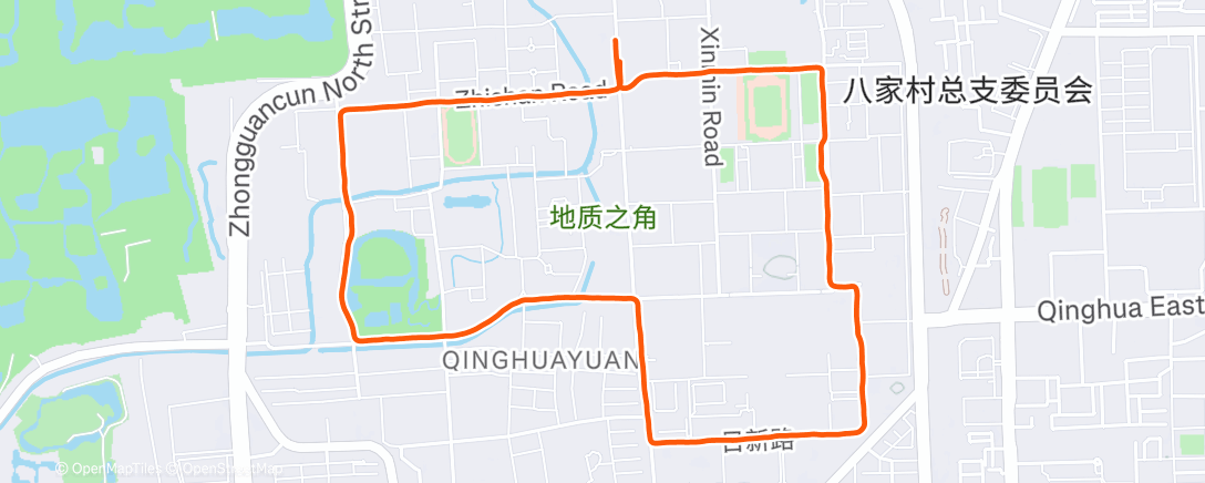 Map of the activity, Afternoon Run
