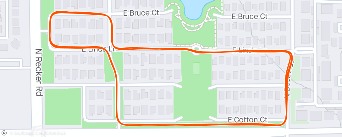 Map of the activity, Warmup w/a couple strides and 2 x 200