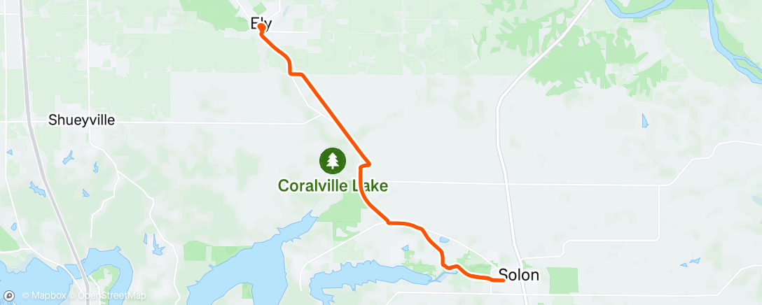 Map of the activity, Night Ride
