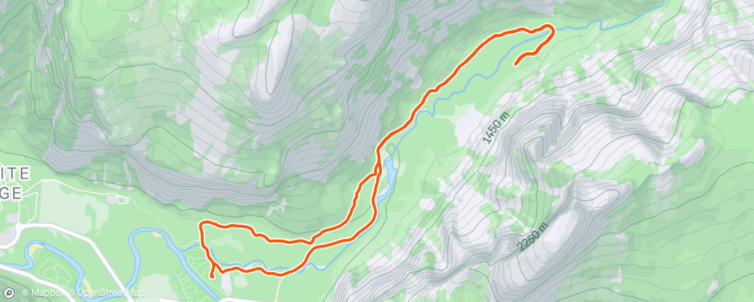 Map of the activity, Mirror Lake Footbridge Out and Back