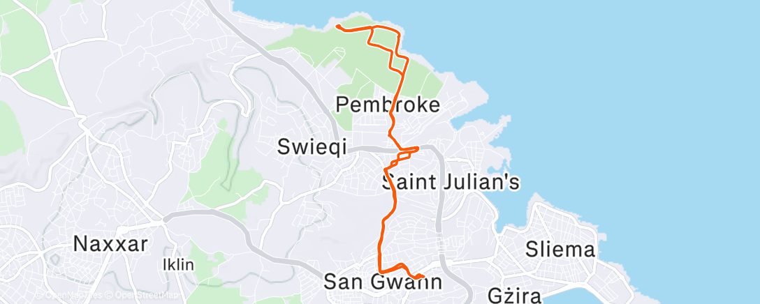 Map of the activity, Morning Run