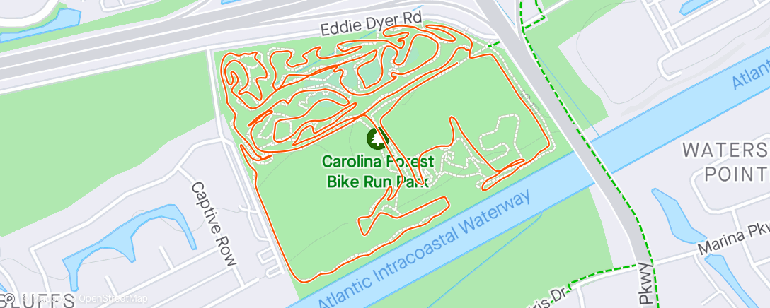 Mapa da atividade, The Hulk - Horry County Bike Run Park