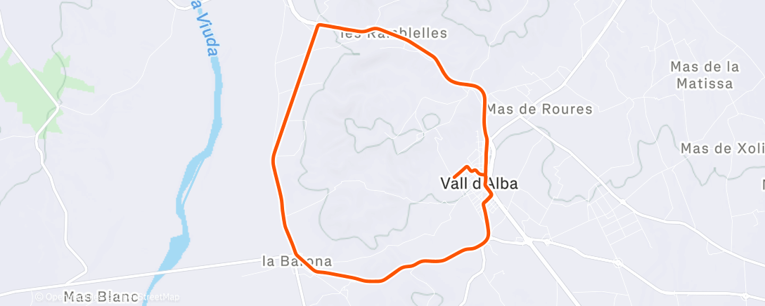 Map of the activity, Bicicleta por la tarde