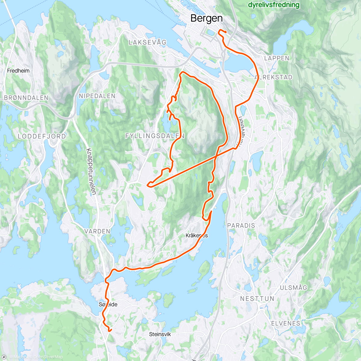 Mapa da atividade, Rundt og gjennom Stakken
