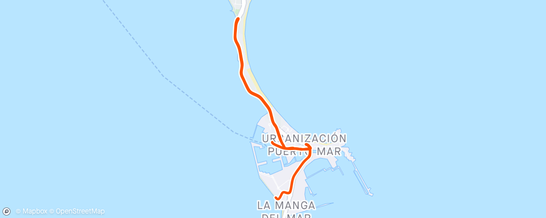 Map of the activity, Rolig jogg etter tur til Granada