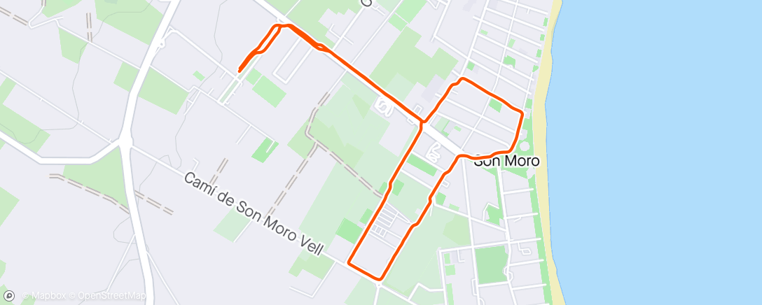 Map of the activity, Afternoon Run