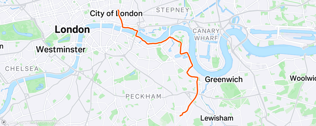 Map of the activity, Morning Run