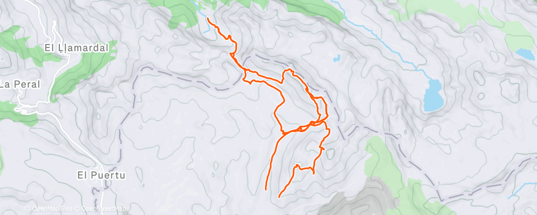 Map of the activity, Esquí fuera de pista a la hora del almuerzo