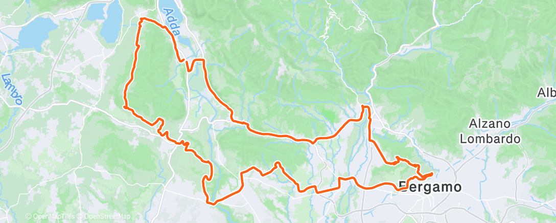 Map of the activity, Pedalata mattutina