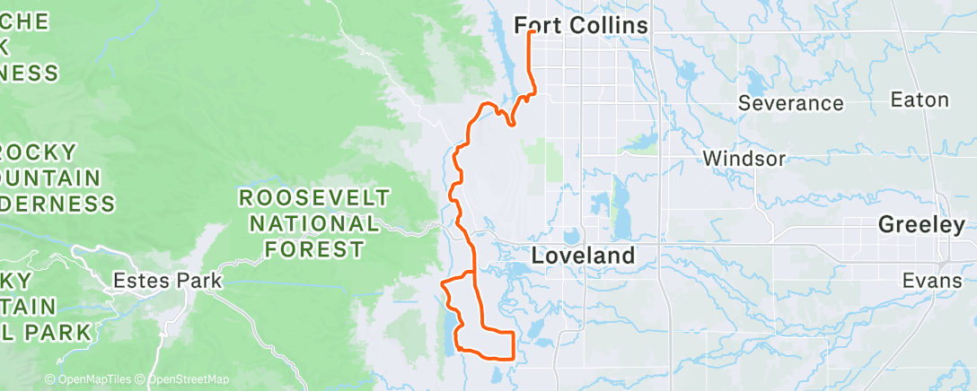 Map of the activity, Lunch Gravel Ride