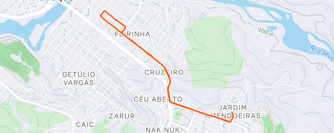 Map of the activity, Caminhada vespertina 💨