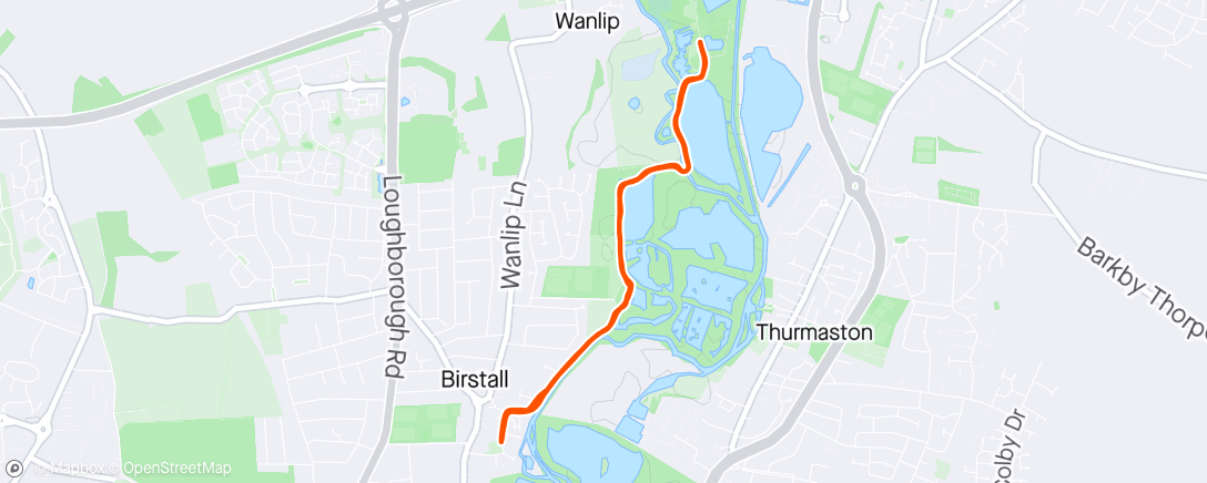 Map of the activity, 3.46 Miles Morning Walk🚶🏼‍♂️Supporting The Leicester HM at Watermead Country Park and Birstall Stretch.🖤💚 Go Team Anstey.😊👏👍
