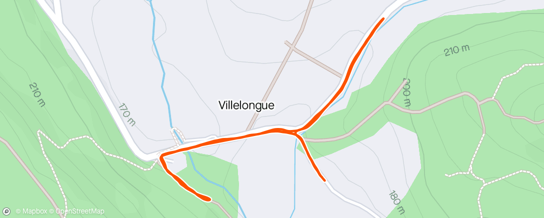 Map of the activity, Pont de la mort avec Gaia …5 kms … 35 min