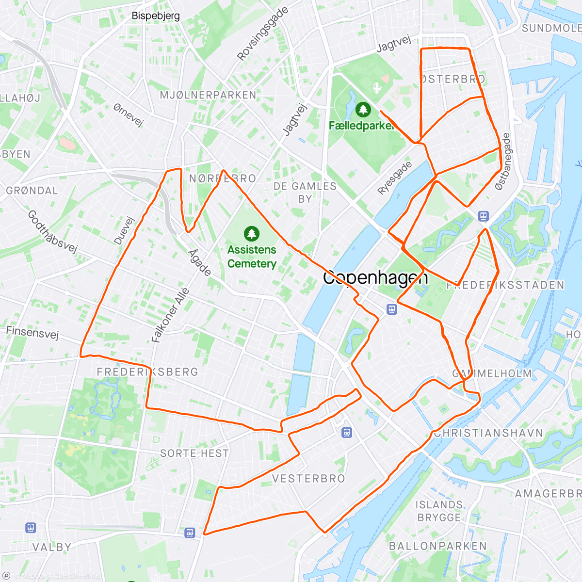 Karte der Aktivität „København Maraton 3:31:22”