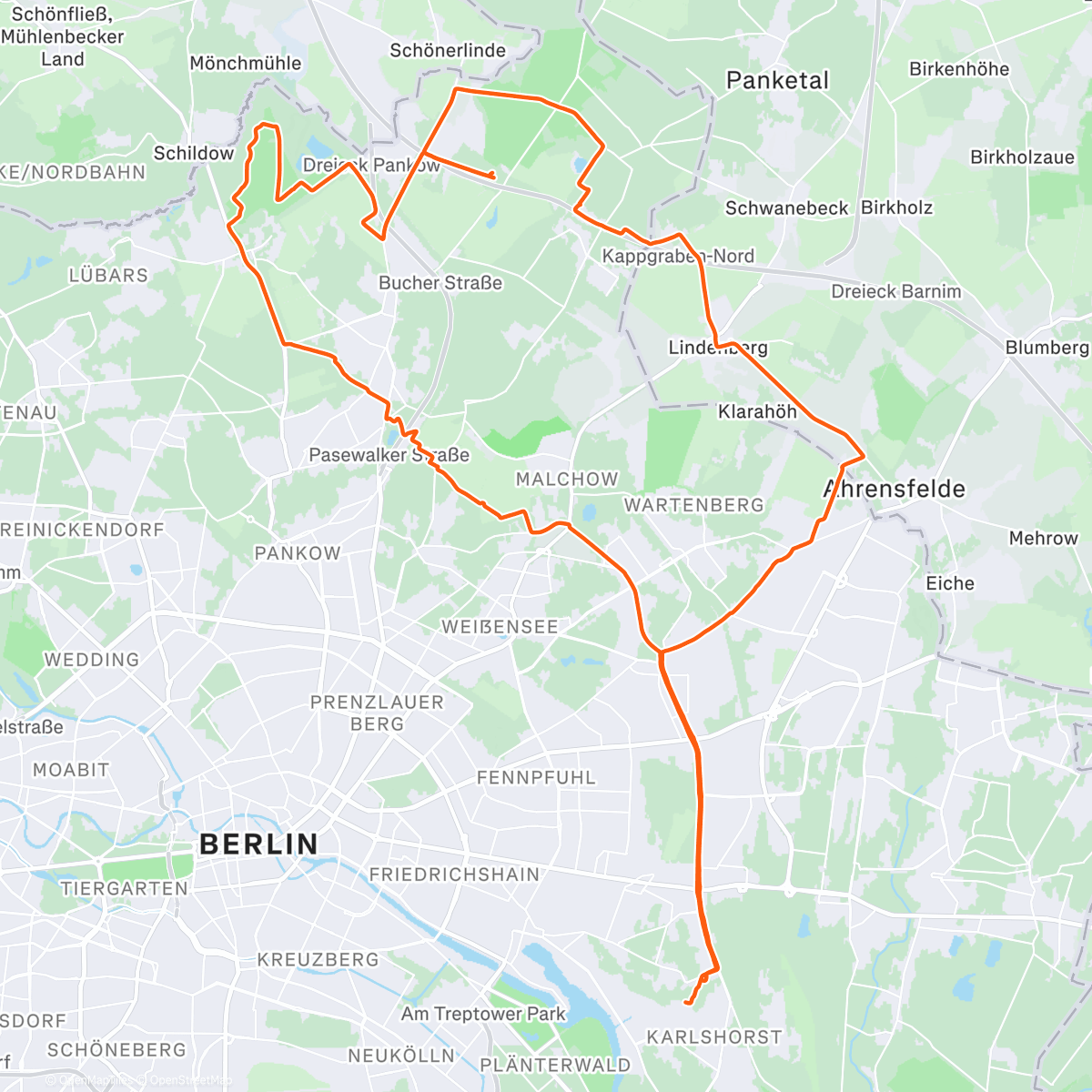 Map of the activity, In - Flachland