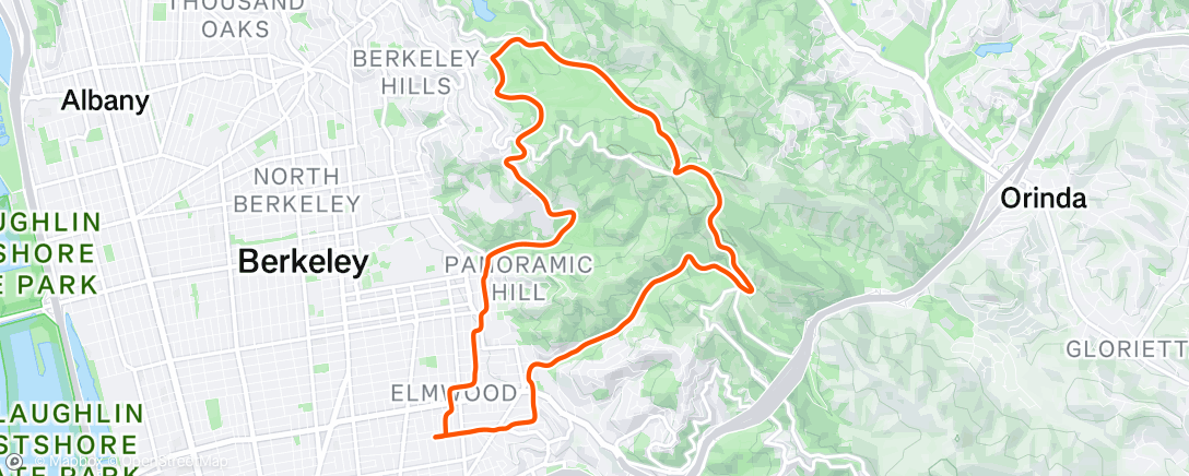 Map of the activity, Lunch Ride