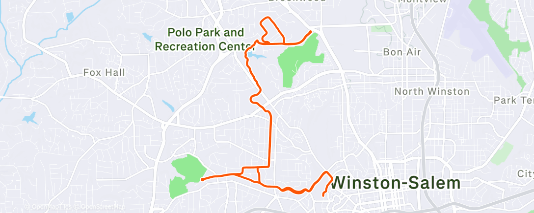Map of the activity, Mistletoe half marathon