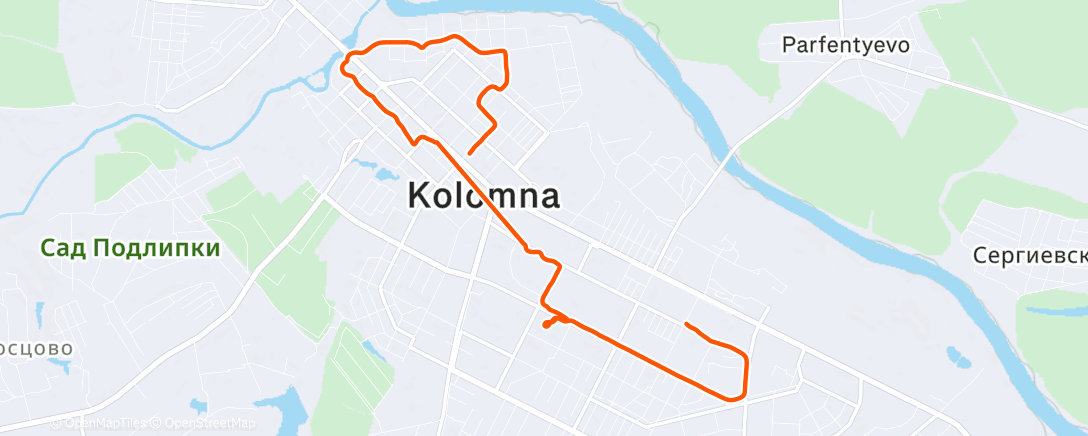 Map of the activity, Вечерний забег