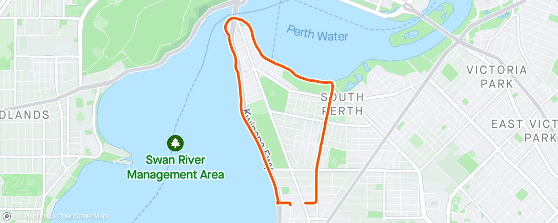 Map of the activity, Jogging