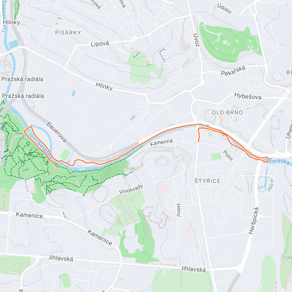 Map of the activity, Kočárkování