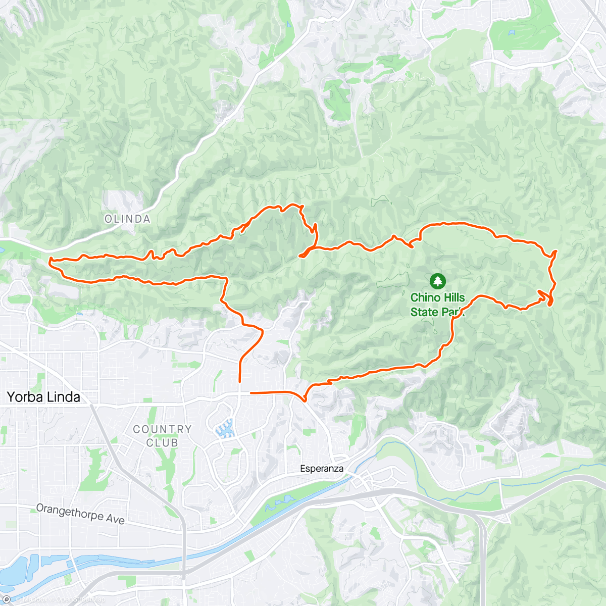 Карта физической активности (Sunday NOCMTB Chino Hills 6 strong)