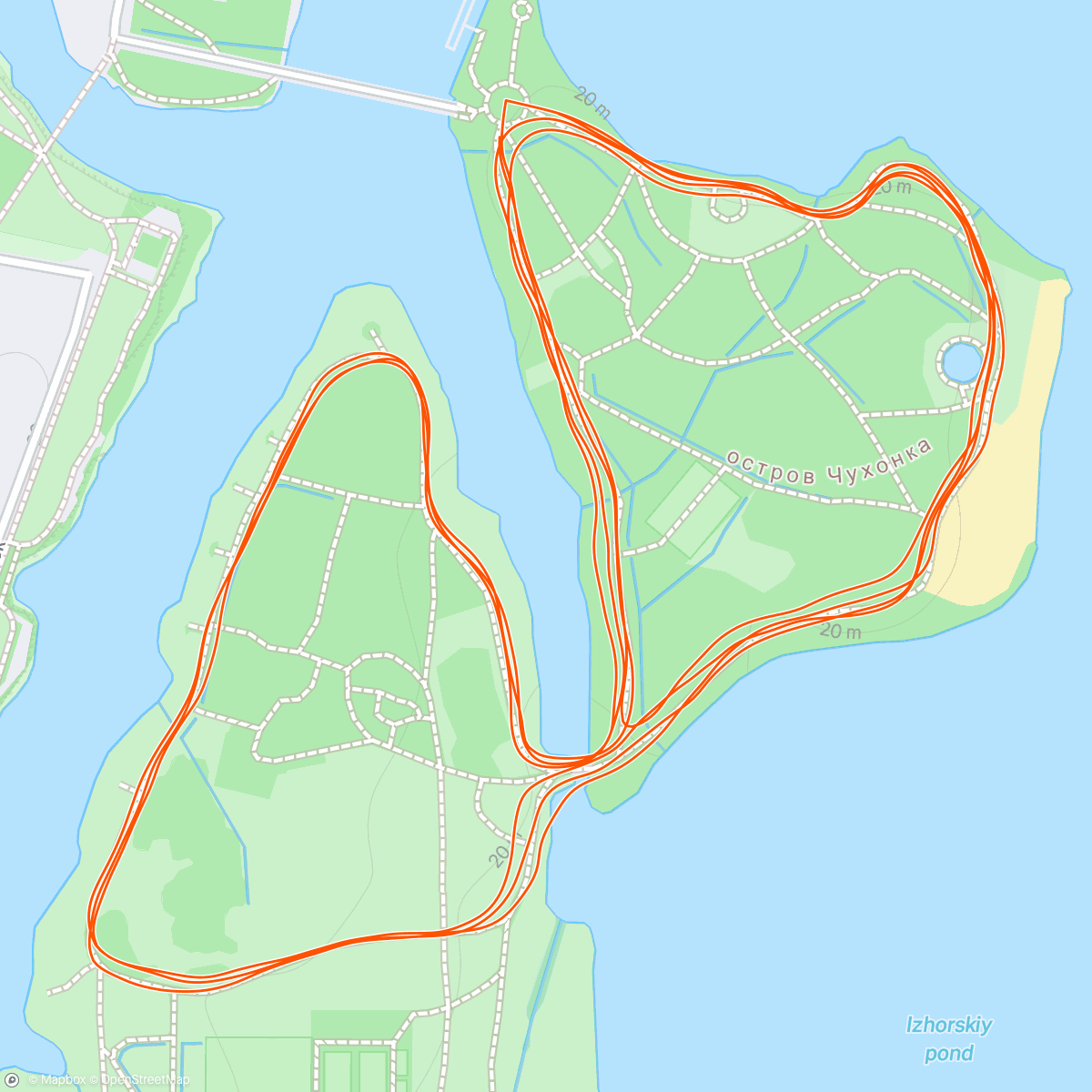 Map of the activity, 5 вёрст Колпино 28'21"(5'40")