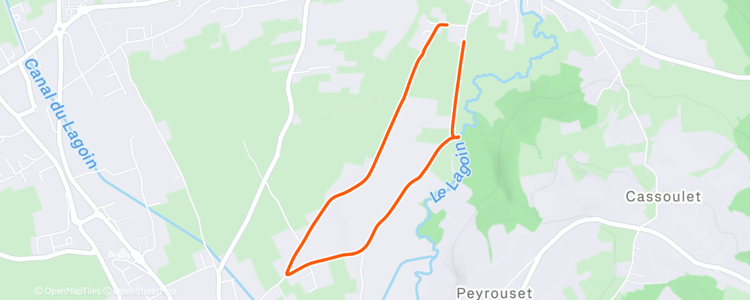 Map of the activity, Canirun avec Shelby dans l'après-midi