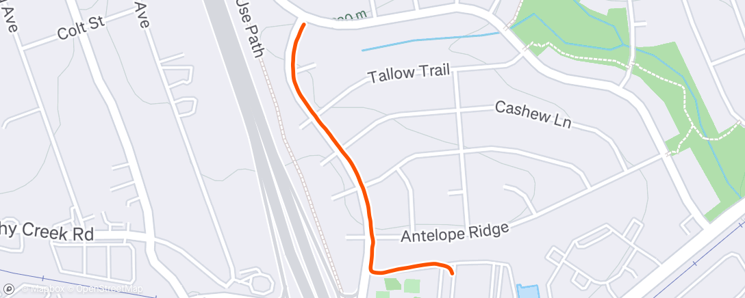 Map of the activity, Afternoon Run