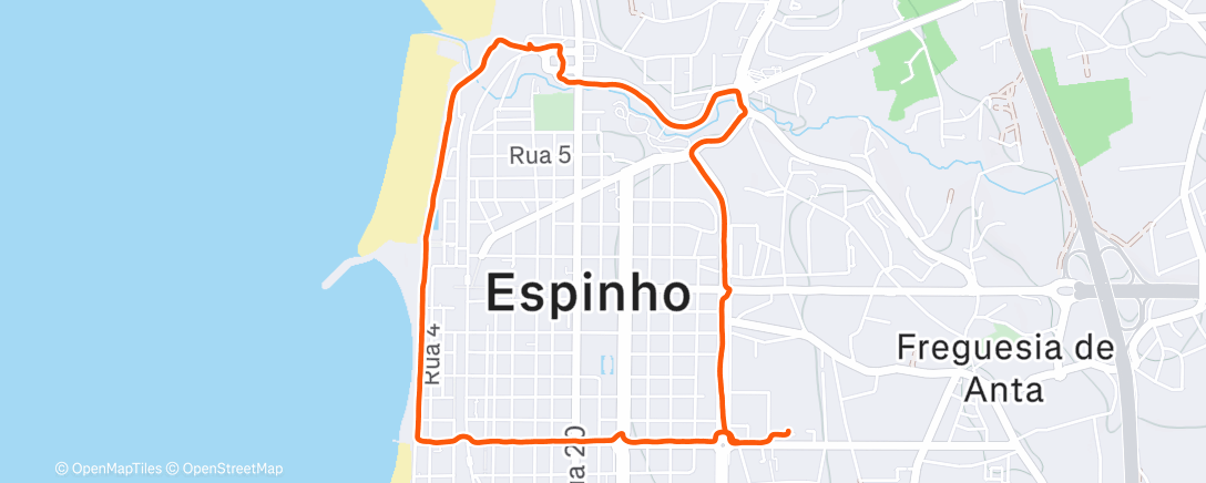 Map of the activity, Corrida da hora do almoço