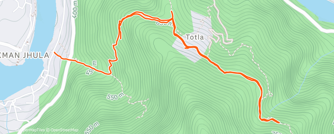 Map of the activity, Afternoon Hike