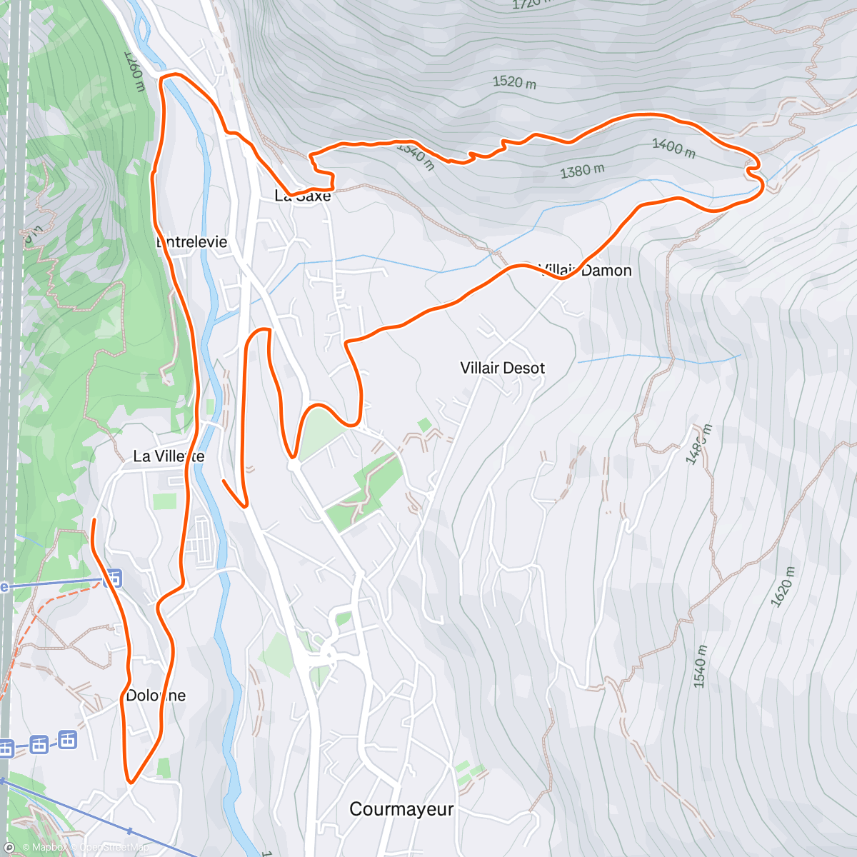 Map of the activity, Lunch Trail Run