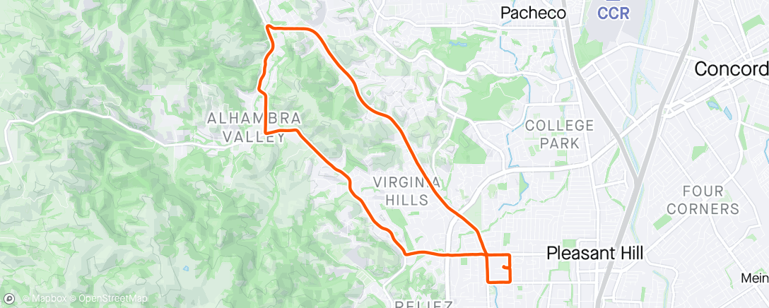 Map of the activity, Wifey ride