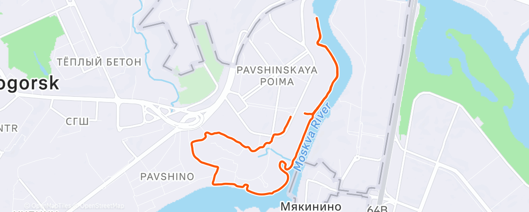 Map of the activity, Дневной забег