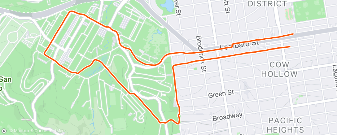 Map of the activity, Afternoon Run