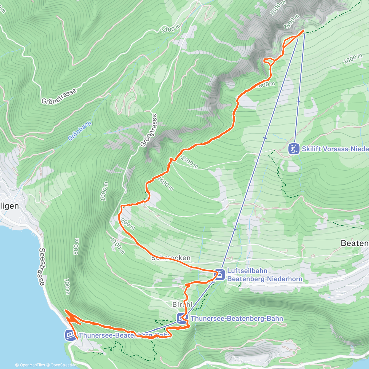 Map of the activity, Niederhorn😎