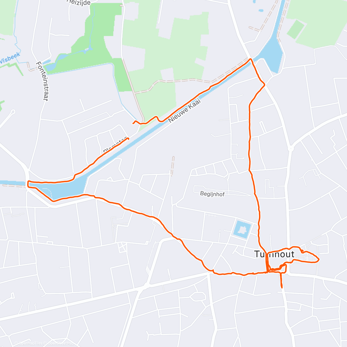 Map of the activity, Evening walk