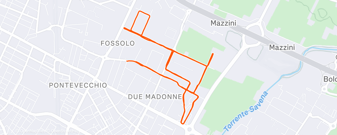 Map of the activity, Corsa serale