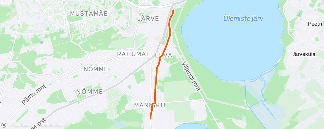 Map of the activity, Afternoon Run